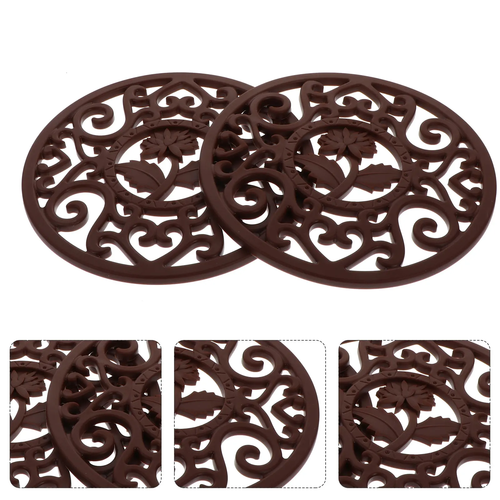 

2pcs Silicone Kettle Mats Foldable Hot Cover Pads Waterproof Coasters Cup Insulation Tableware Bowl Cushions Heat Resistant