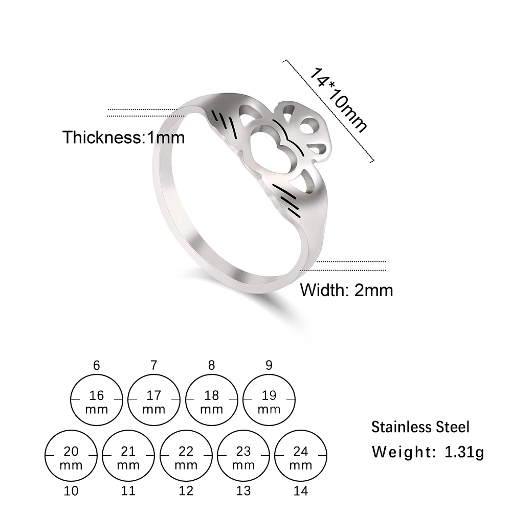 Jeshayuan Engagement Claddagh Love Ring For Lover Birthday Gift Stainless Steel Friendship symbolRing Jewelry