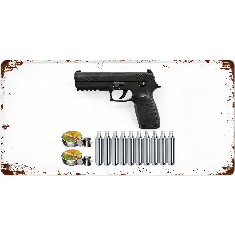 15x30cm Air Pistol Full Metal CO2 Blowback M9 Style Series Airsoft Armas 4.5mm 0.177 BBS W/14mm CCW Home Decor Metal Wall Sign