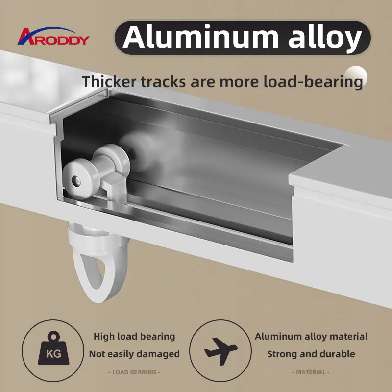 Popular Hot sell ARODDY 76-216cm Smart Curtain Rod and Rails Modern Roman Style Durable Aluminium Alloy Manual Ceiling Window Tr
