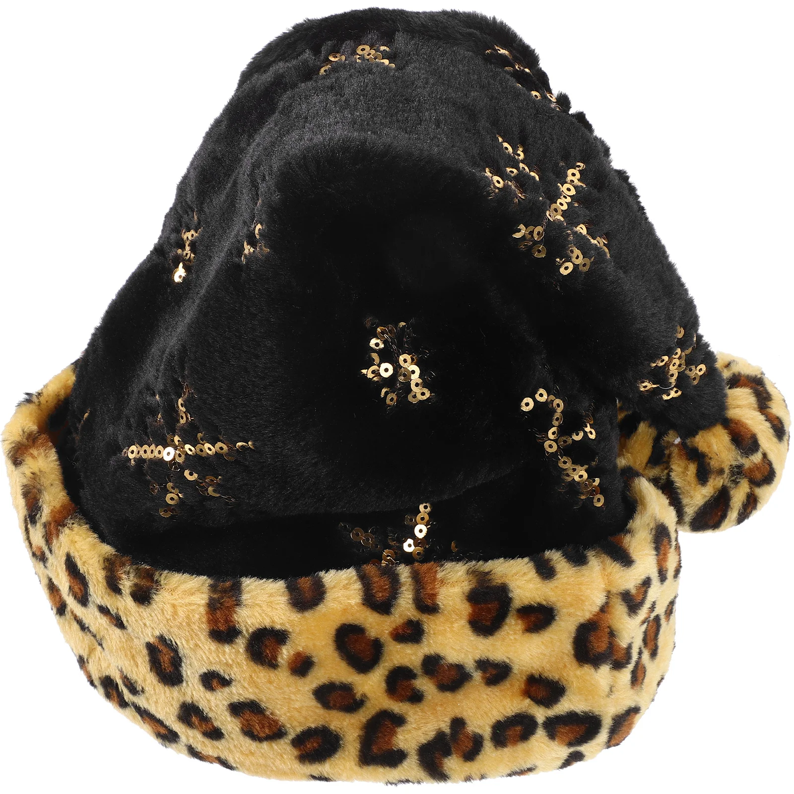 Straw Hat Leopard Print Christmas Man Hats Silly for Adults Plush Party Santa