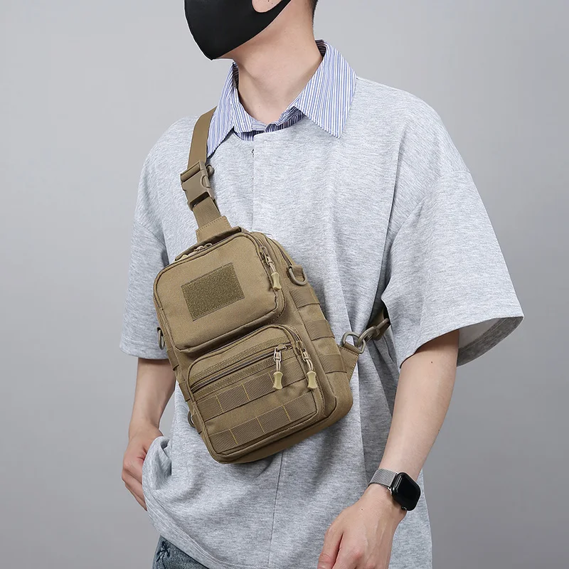Taktische Brusttasche für Männer, multifunktionale Angeltasche, strapazierfähige Umhängetasche für Reisen, Camping, Wandern, Outdoor-Aktivitäten – Detail 13