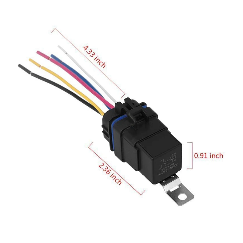 Waterproof Integrated Automobile Relay Dc/12V 40A Auto Relay & Socket 5 Pin