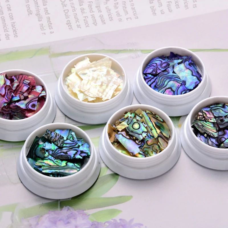 Women Nail Art Ultra Thin Shell Slice New Zealand Big Abalone Shard Abalone Ladies Nail Shell Patch