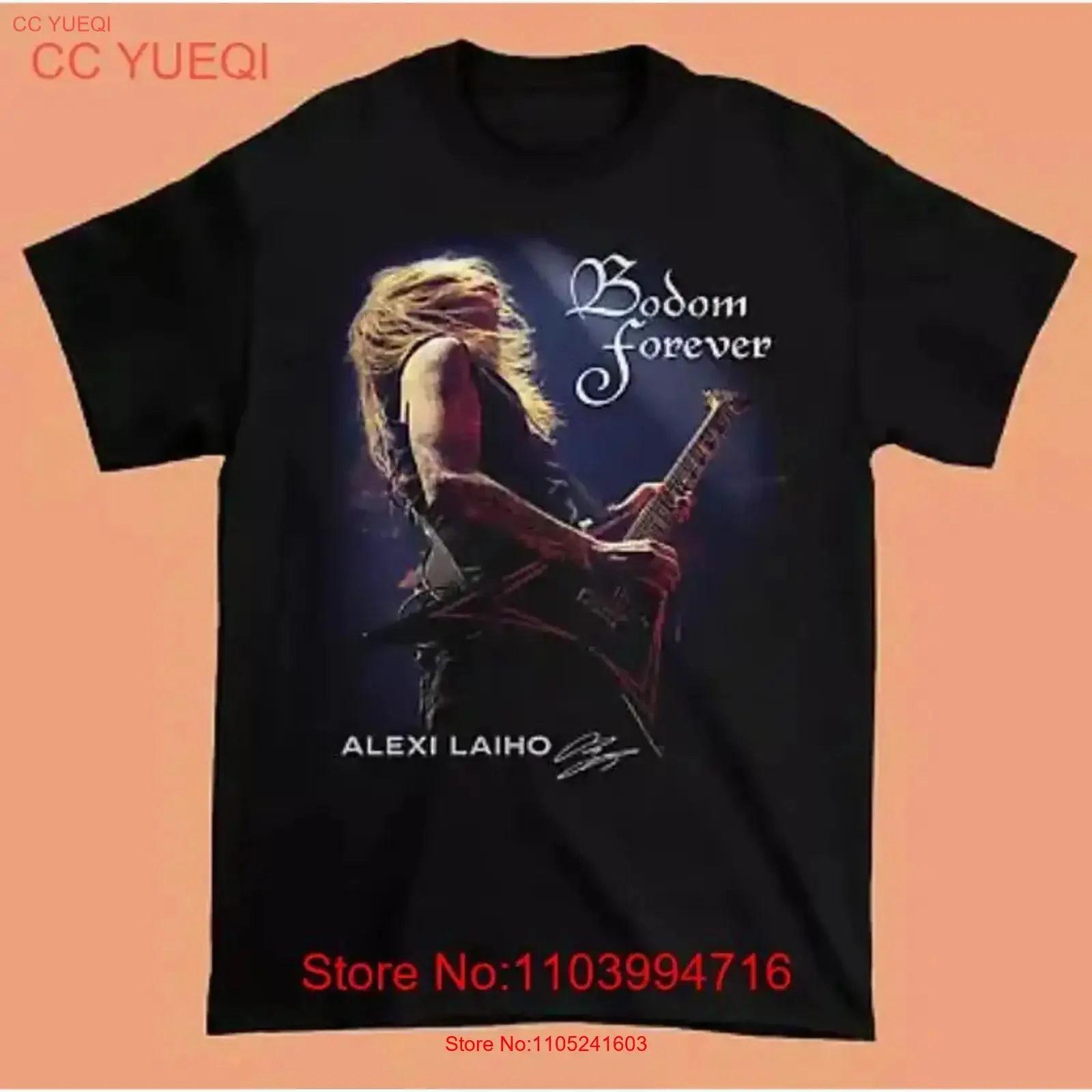 Vintage Alexi Laiho Signed For Fans Cotton Black Full Size T Shirt vintage Washed Comfortable homme designer clothes Versatile