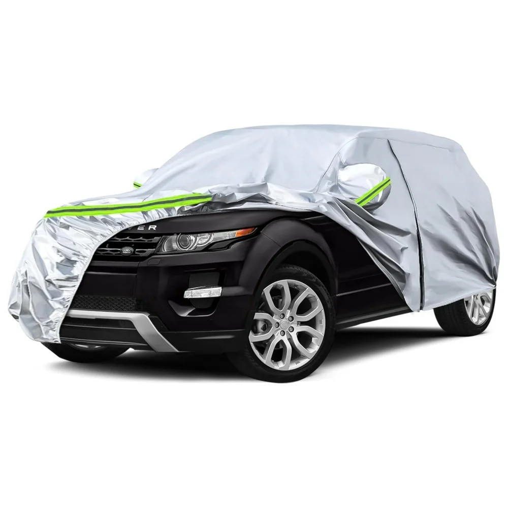 

Car Covers Replace For Range Rover Evoque2011-2025 Silver All Weather With Zipper Door Windproof Bands For Snow Rain Dust Hail