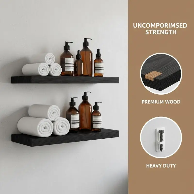 Wooden Wall Shelves Bedroom Living Room Floating Shelves Home Wall Hanging Storage Rack Home Office Decoration