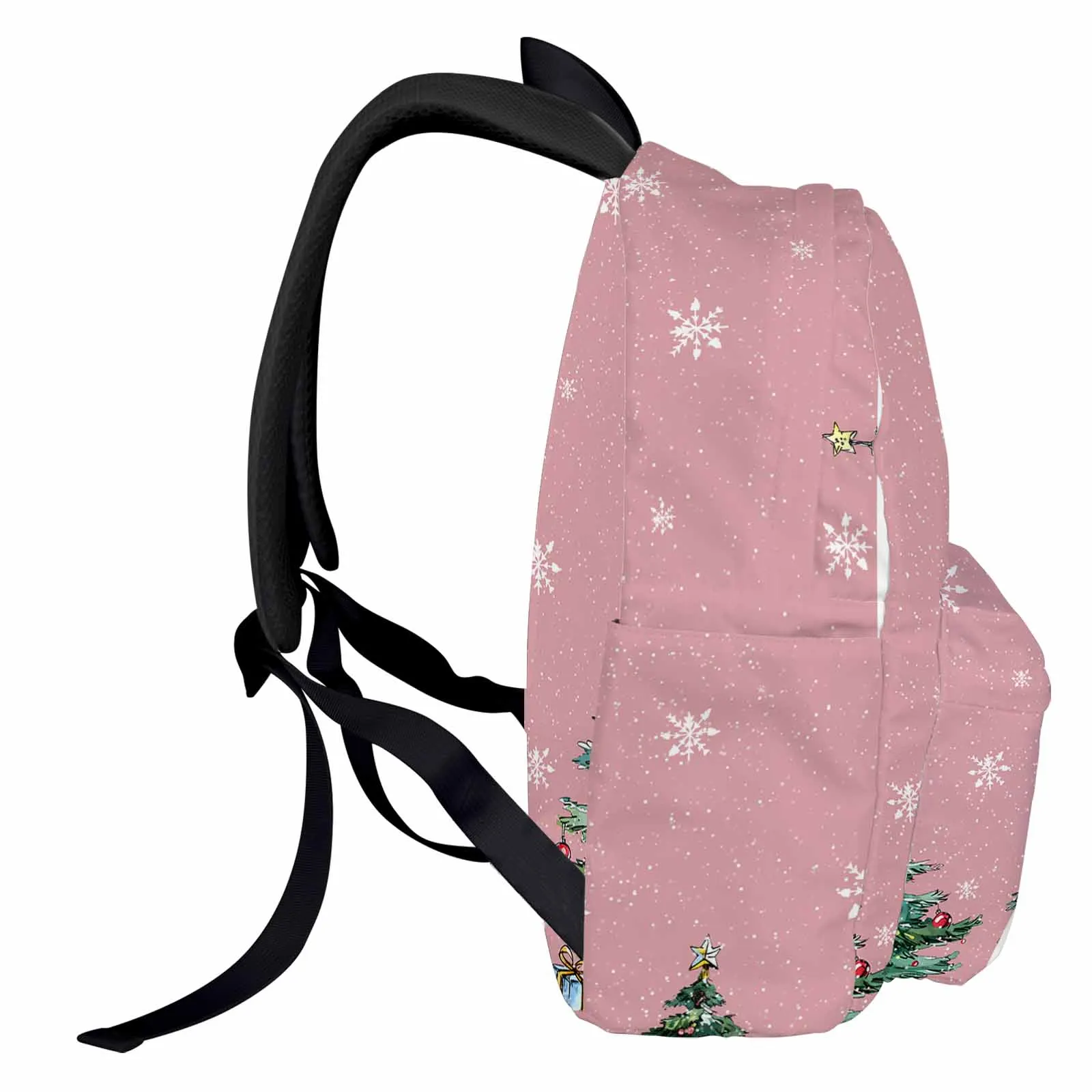 Christmas Tree Gift With Pink Background Backpack Teenagers Student School Bags Laptop Custom Backpack for Men Women Travel Bag