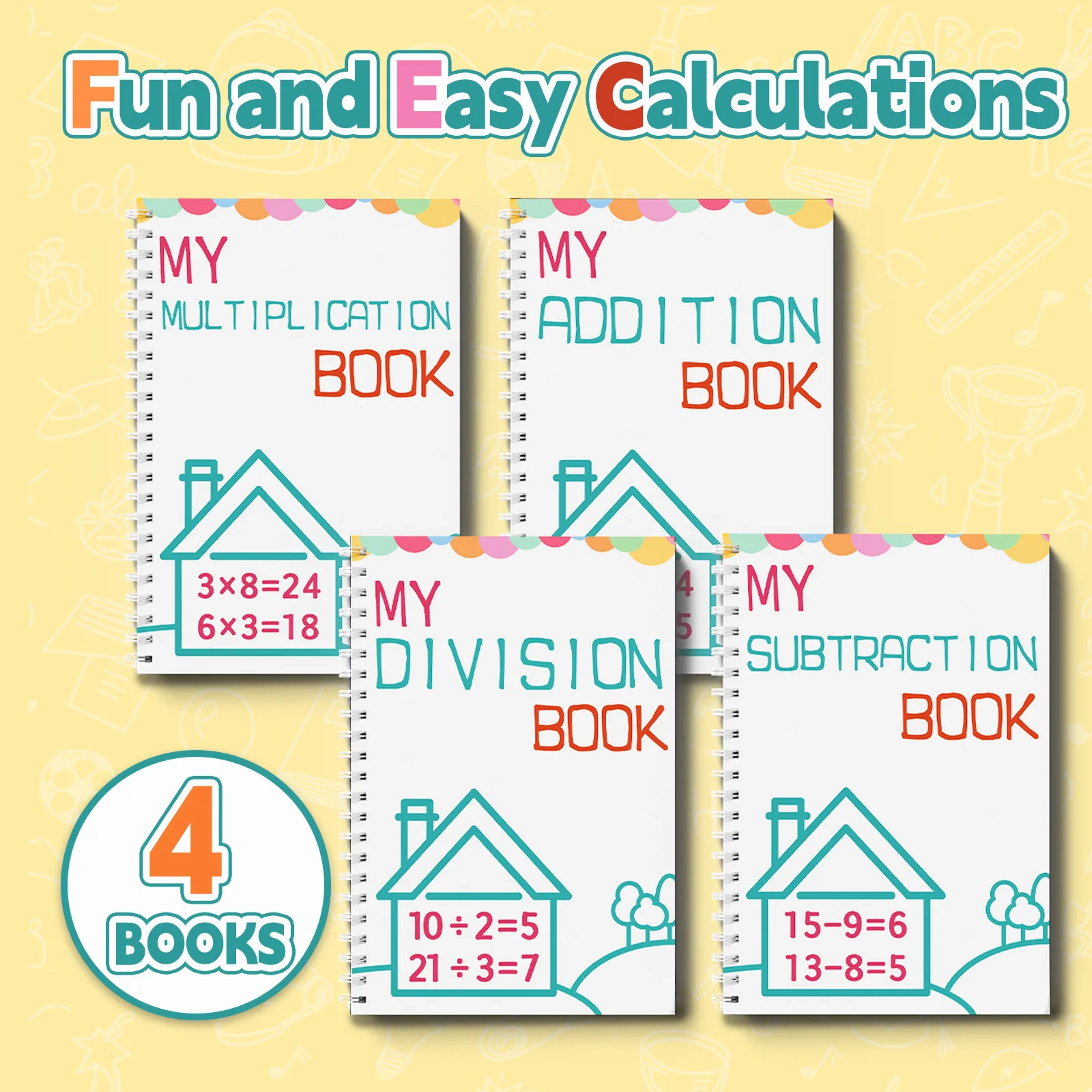 Children Math Drills Workbook, Addition Subtraction Multiplication Division Speed Practice Book, Boost Kids Mental Math Skills