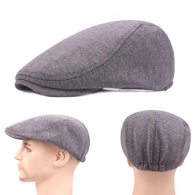 1Pc Cotton Caps Men Women Hat Soft Casual Beret Solid Unisex Retro Hat Driver Flat Cap The Waiter Cap