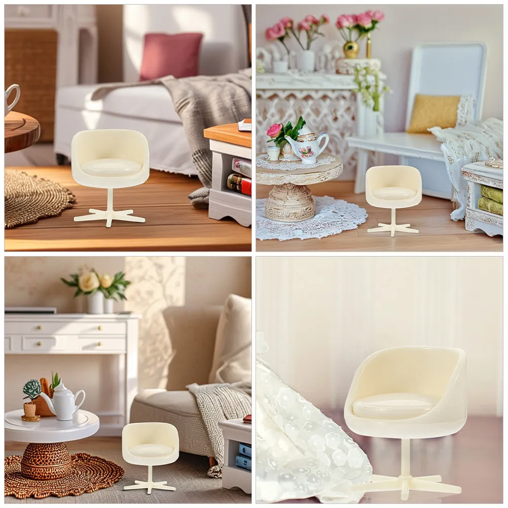 8Pcs 1:25 Scale Miniature Office Swivel Chairs Hardwearing Plastic Design for Architectural Sand Table Models Dollhouse Living