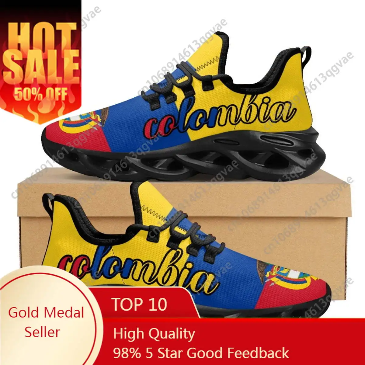 

Colombia Flag Sport Run Flats Sneakers Mens Womens Sports Running High Quality Sneaker Lace Up Mesh Footwear Tailor-made Shoes