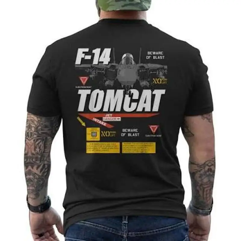 F-14 Tomcat Naval Fighter Jet Diagram Graphic T-Shirt