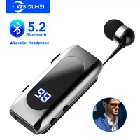 K55 Bluetooth 5.2 Headphone Lavalier Business Earphone 20h Music Time Wireless Headset LED Display Noise Reduction Earbud
