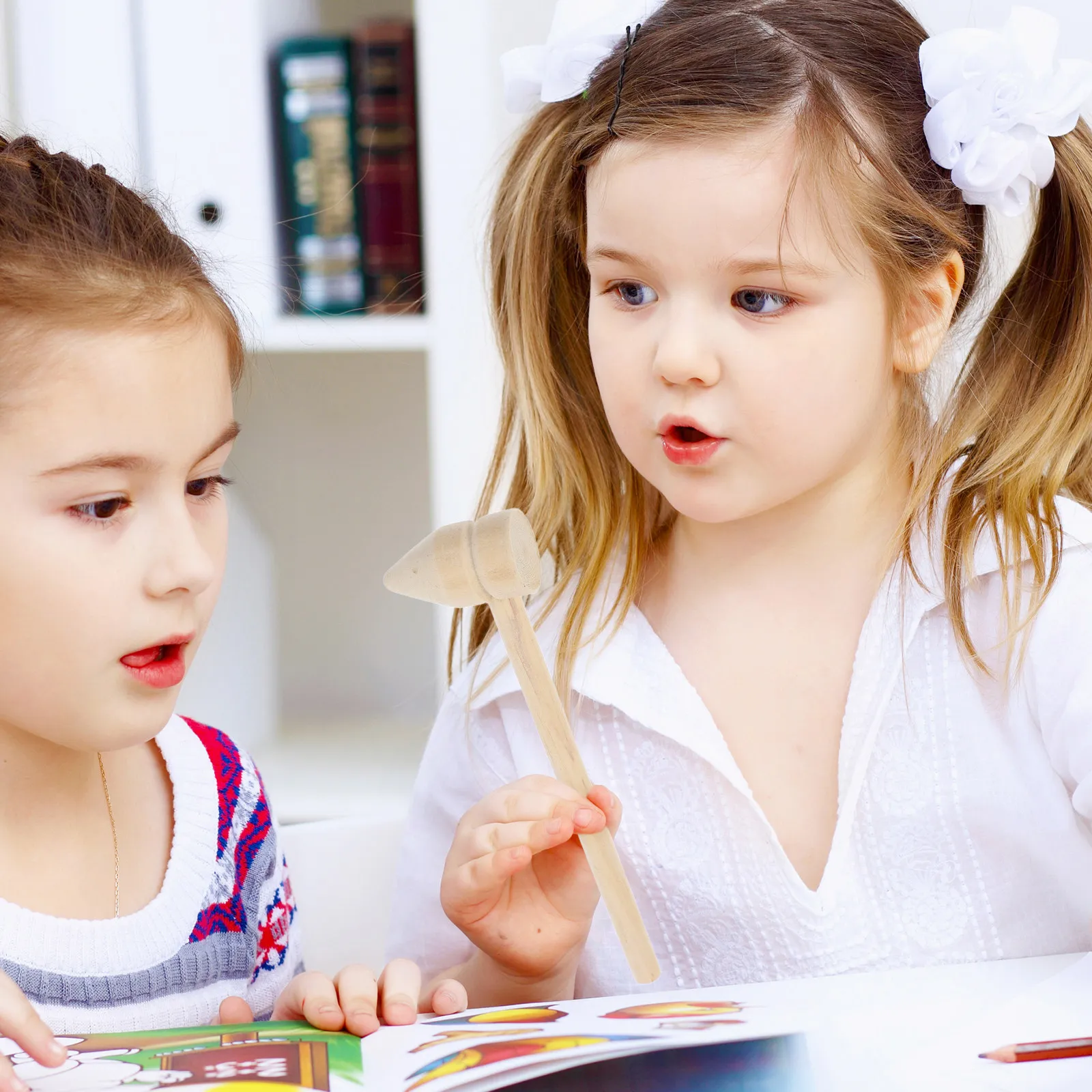 

5Pcs Wooden Hammers for Kids Multi-Use Mini Mallets for Blocks Building Archaeology Role Playing and First Birthday Celebration