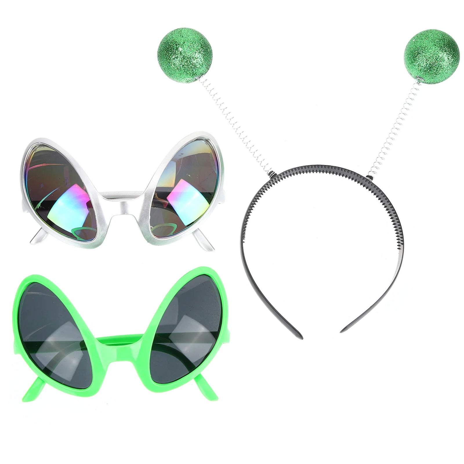 1 Set Antenna Headband Glasses Rainbow Lens Funny Eyeglasses For Halloween Party Costume Props Cosplay Accessories Martian