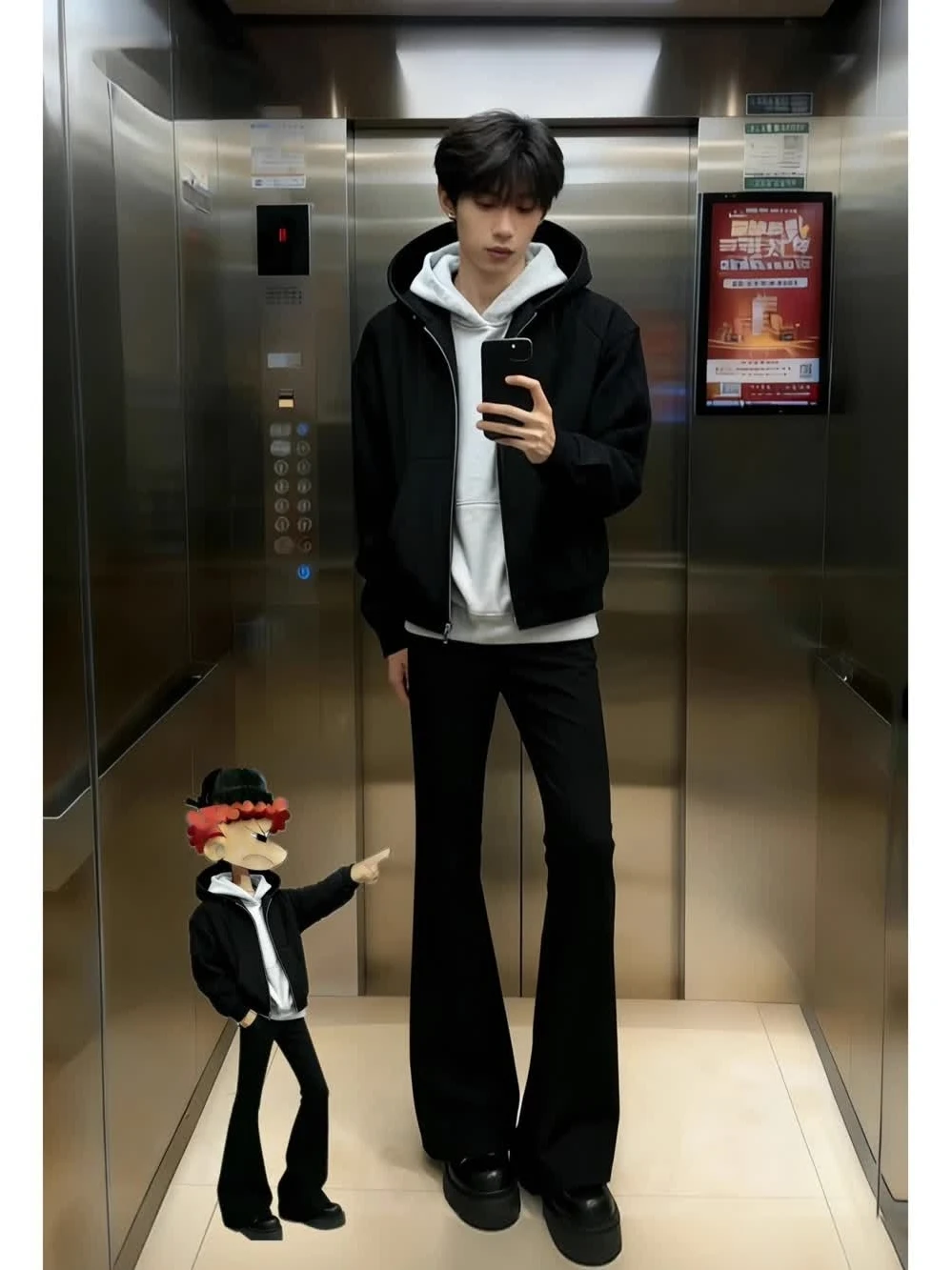 

Американские расклешенные джинсы High Street для мужчин, осенне-зимние, на флисовой подкладке, удлиненные прямые леггинсы, утягивающие джинсы, повседневная одежда