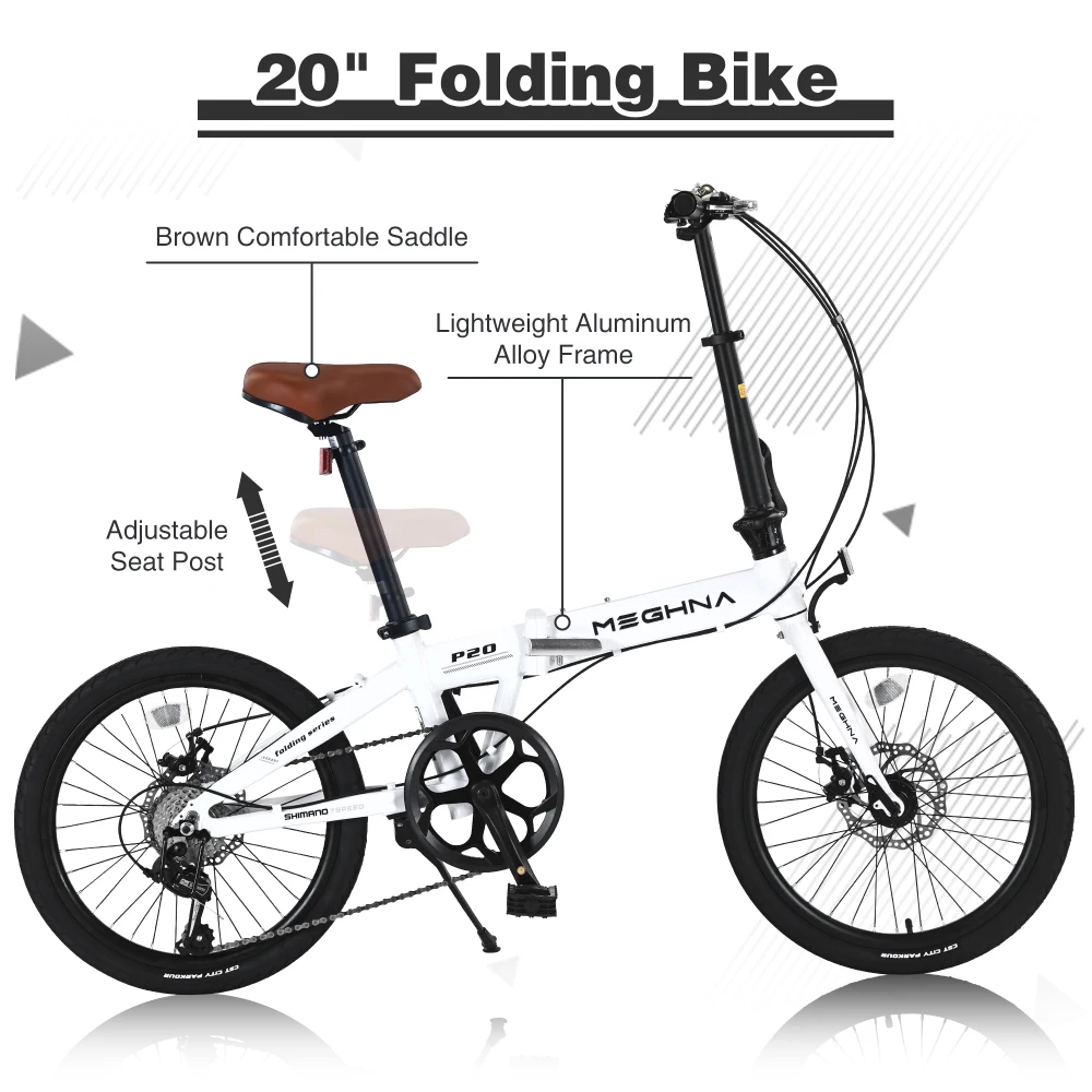 

20inch Folding City Bike Lightweight Aluminum alloy Frame 7-Speed Folding Bike