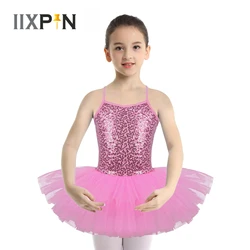 Girls Ballet Tutu Dress Kids Dance Wear Shiny Sequined Ballet Gymnastics Leotard Dance Party Dress Professional Ballerina Dress