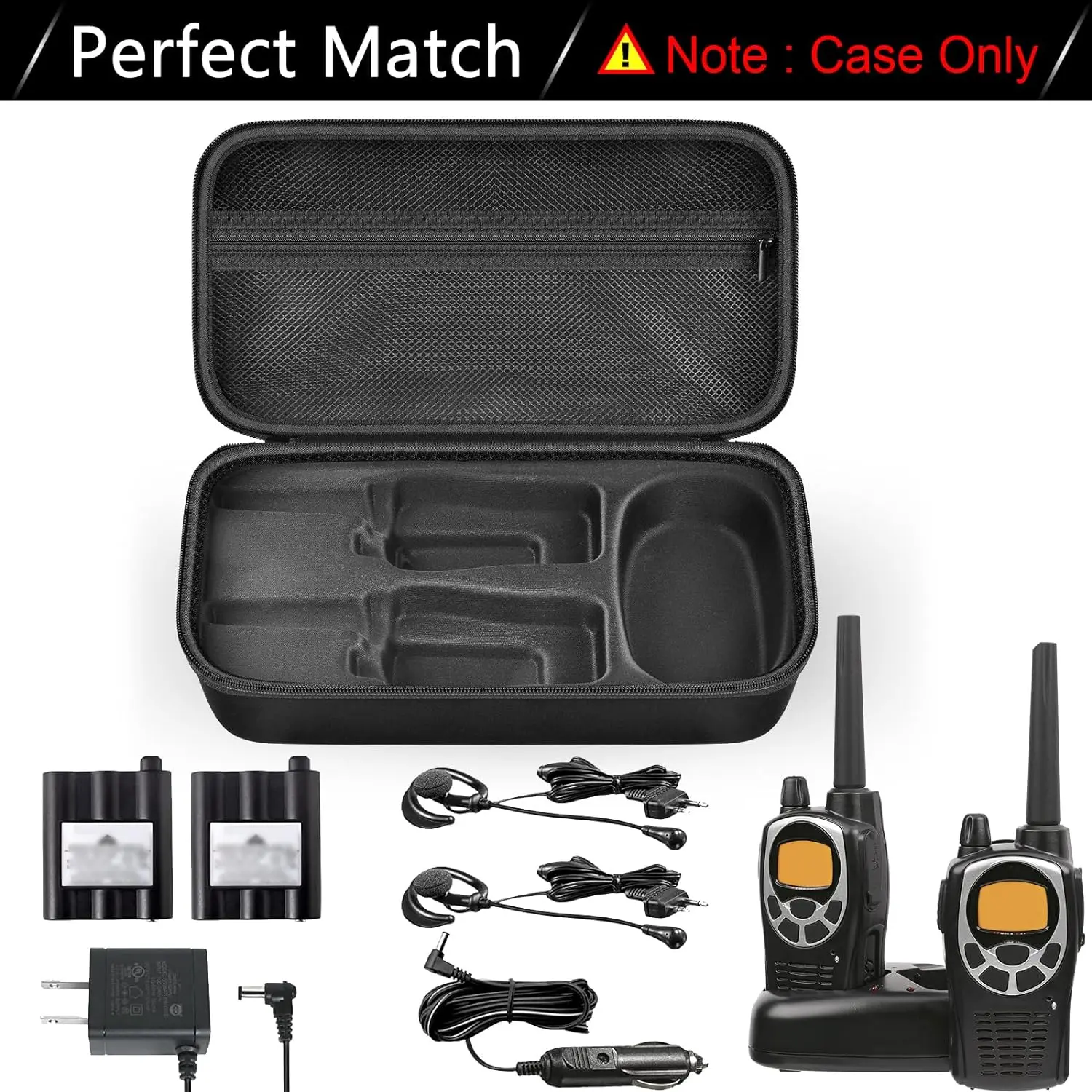 Walkie Talkie Case Holder for 50 Channel GMRS Two-Way Radio, Long Range Handheld Mobile Radios Hard Storage Carrying Box