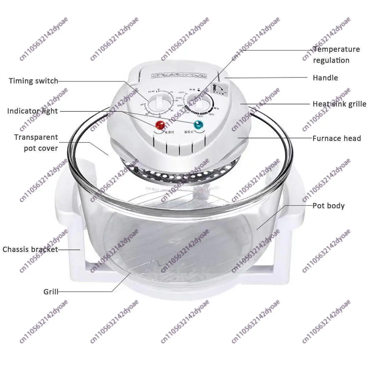 12L halogen light wave stove, electric oven, air fryer, multi-functional cooking stove