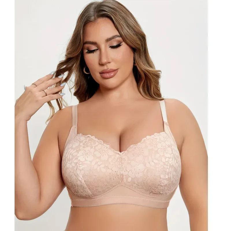 

Сексуальное кружевное нижнее белье без стального кольца, нижнее белье больших размеров для женщин, регулируемый бюстгальтер Mujer, бюстгальтер Femme Stick On Bra