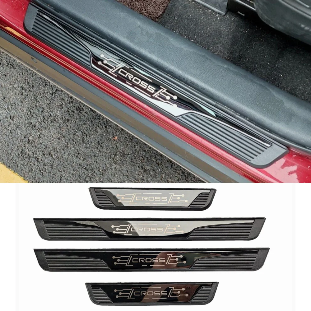 

For Toyota Corolla Cross 2018-2022 Car Protector Door Sill Threshold Pedal Cover Trim Scuff Plate Guards Accessories 2023 2024