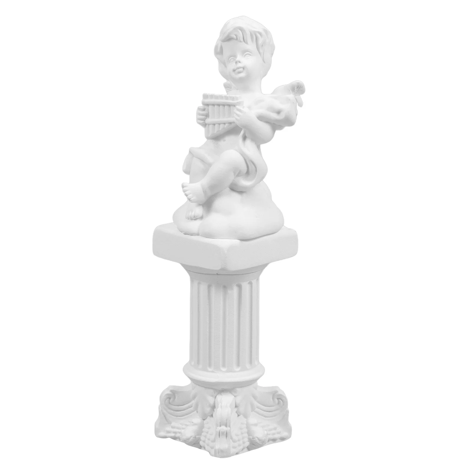 

1 set Roman Column Ornament Small Angel Statue Resin Desktop Decor For Home Shelf Table Indoor Outdoor Decoration