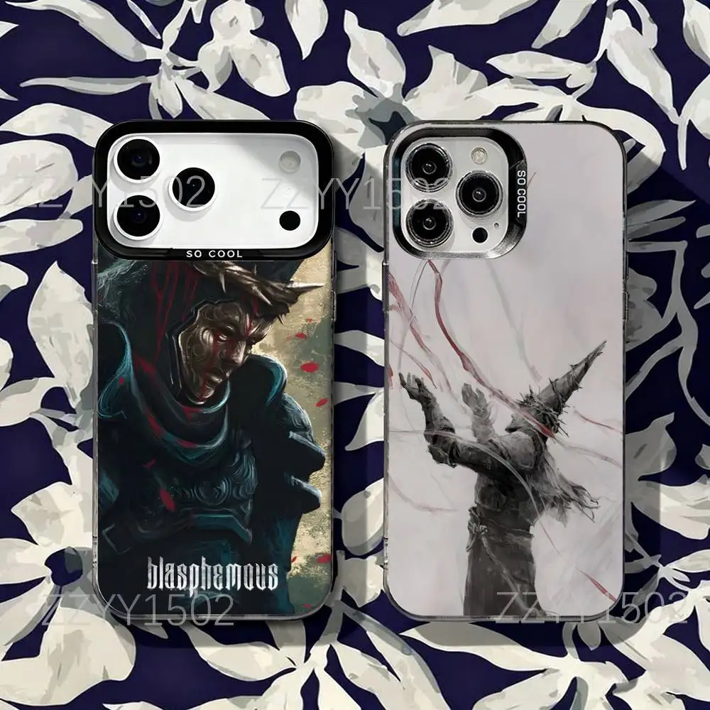 

Game B-Blasphemous Panitent Phone Case For iPhone 17,16,15,14,13,12,X,8,Pro,Max,Plus,SE4,Air,Mini HD Black IMD Matte