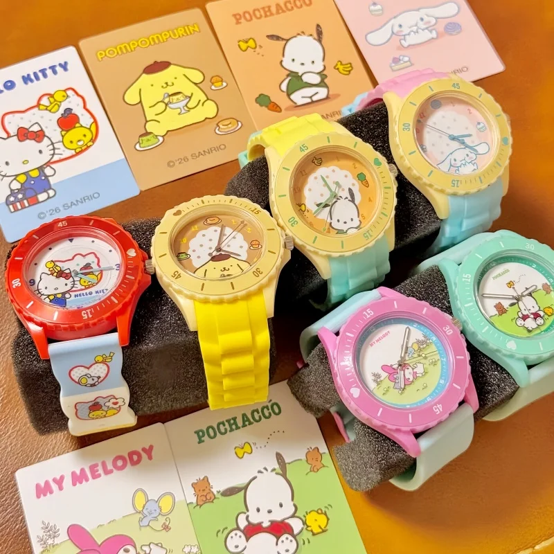 

New Sanrio Spring Letter Watch Blind Box Hello Kitty Cinnamoroll Keroppi Cute Student Wristwatch For Girls Teens Sweet Gift