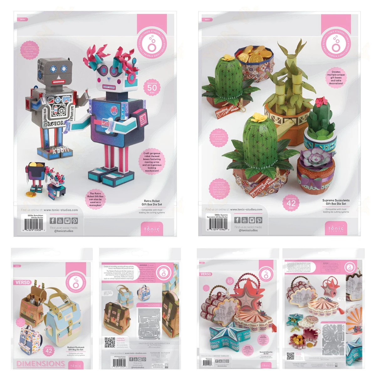 

2025 New Metal Cutting Dies Supreme Succulents and Retro Robot Gift Box Die Set DIY Scrapbooking Card Handmade Gift Big Die Mold