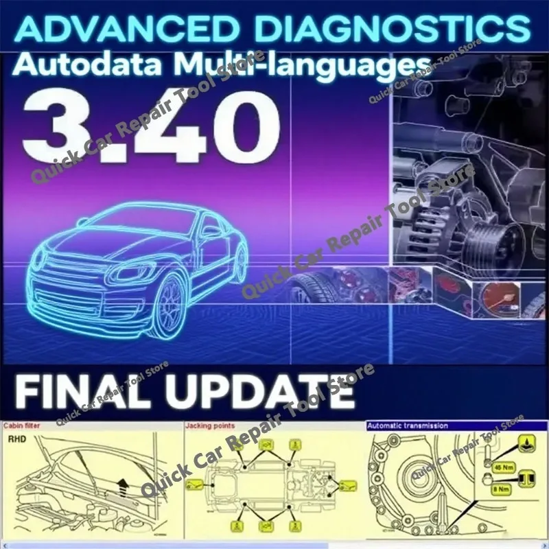 Auto Repair Guide Version AutoData 3.40 Multi-languages Remote Automotive Car Tool Software English/Spanish/Portuguese/Croatian