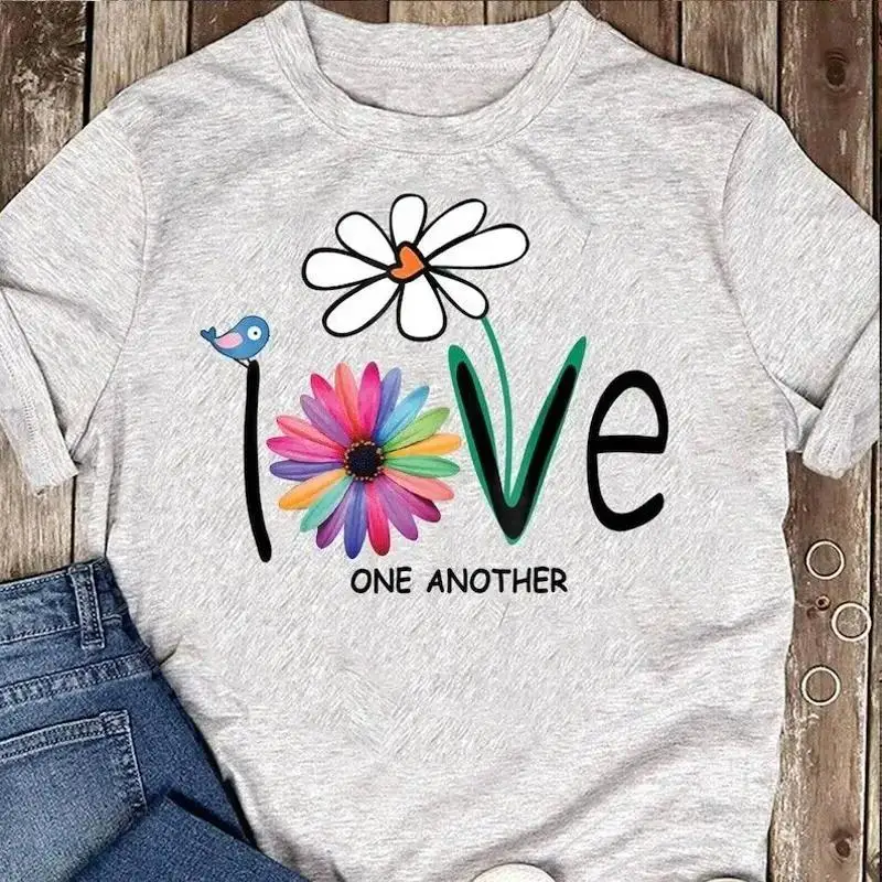 Love One Another Flower Daisy Gift T-Shirt - Hippie Shirt, Hippie Soul Shirt,...