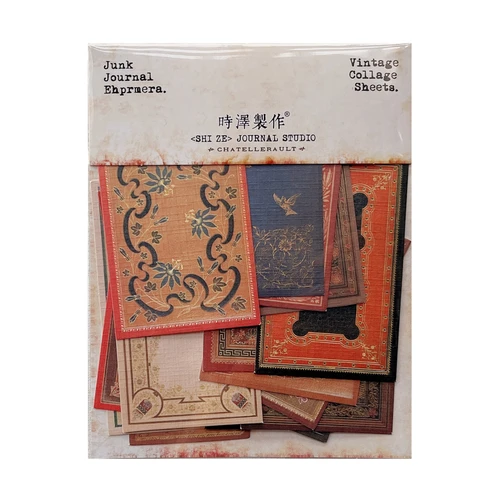 Fondo de patrón decorativo de estilo bohemio Vintage, diario de chatarra, planificador diario, álbum de recortes, artesanía decorativa DIY, papel texturizado