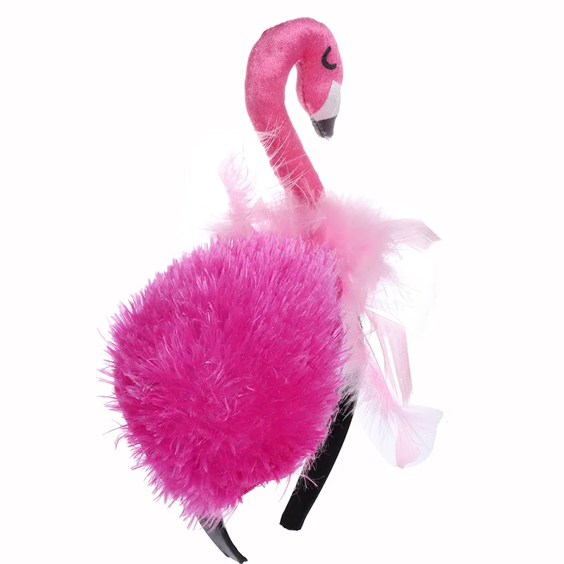 Flamingo Headband Cute Bird Headpiece Cosplay Hair Hoop adulti bambini compleanno accessori per capelli decorazioni per feste Halloween Dress Up