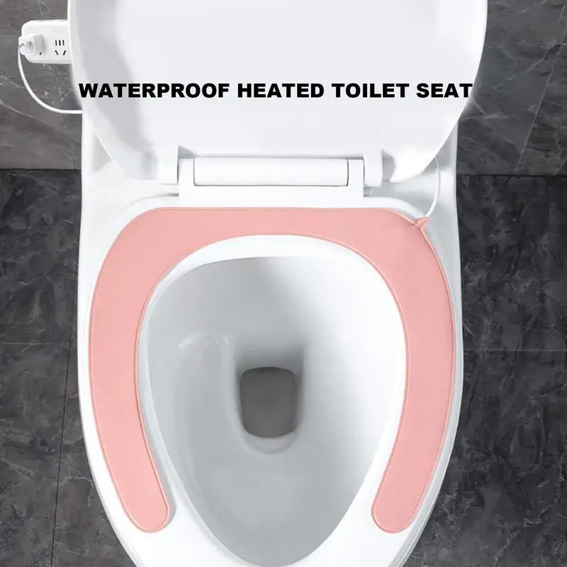 Heating Toilet Seat Cover Pad Soft Toilet Seat Cushion Waterproof Bathroom Seat Cover Pad With Self-Adhesive