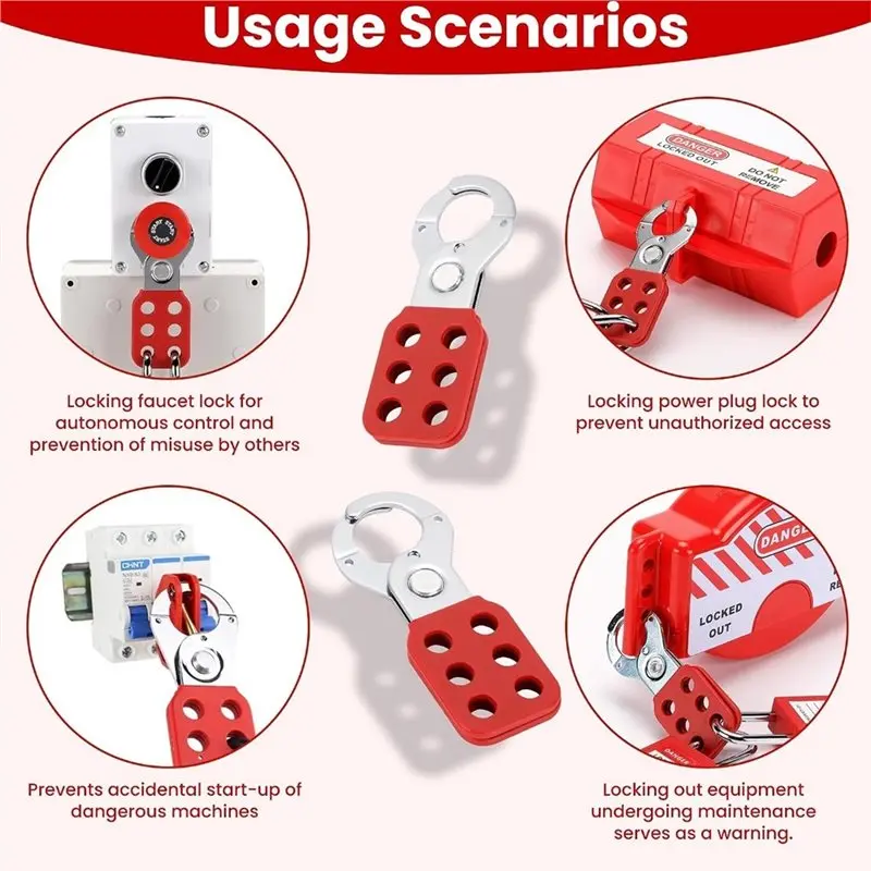 FYBL-For Industrial For Lockout/Tagout Equipment Maintenance 6Pcs Heavy Duty Steel Shackle Lockout Padlocks Safety Locks