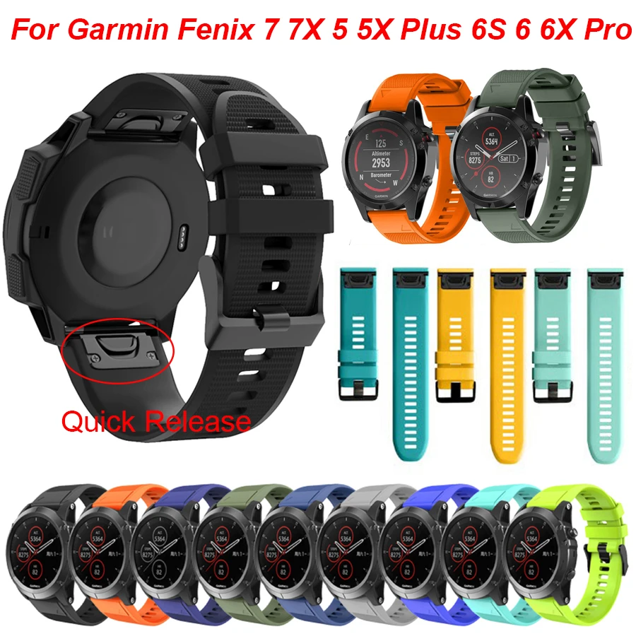 

Ремешок силиконовый для смарт-часов Garmin Fenix 7 7X, быстросъемный браслет для наручных часов Fenix 6X 6 Pro 5X 5 935, 22 мм 26 мм