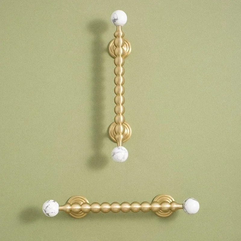 Brass Cabinet Pull Knobs Gold French Style Furniture Handles for Kitchen Cabinets Drawer Wardrobe Dresser Cupboard Door Pulls