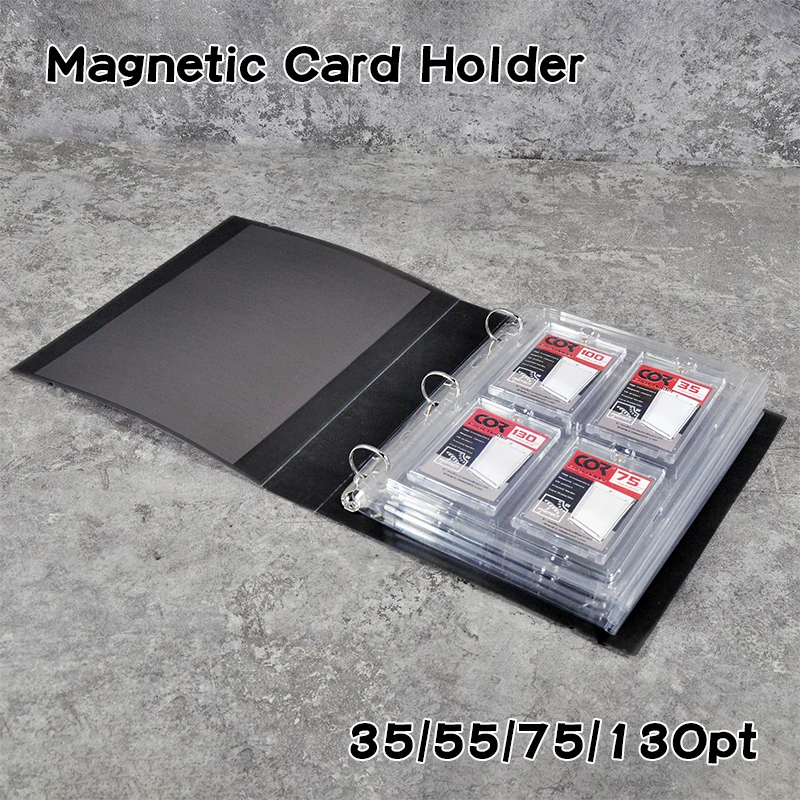 Magnetic holder 35-130pt case Card Ring binder for pokemon nba MLB PTCG MTG  One Piece Soccer Trading Sports Panini Topps Cards - AliExpress 26