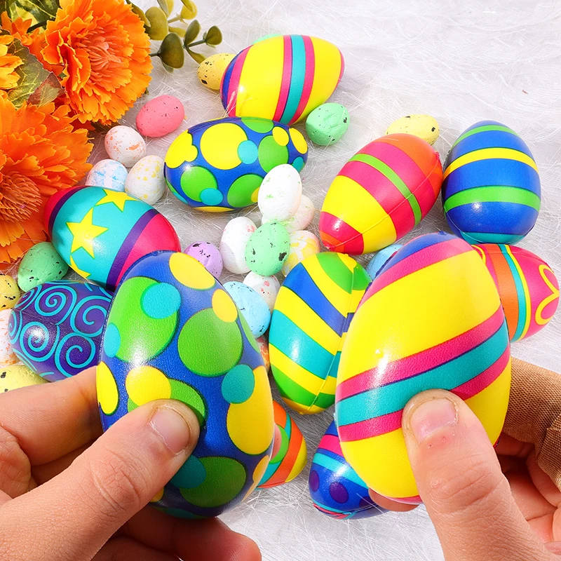 Hot Selling 6cm Easter PU Egg Pressure Ball Pinch Toy Children Adult Vent Slow Rebound Stress Relief Toy Foam Egg Pinch