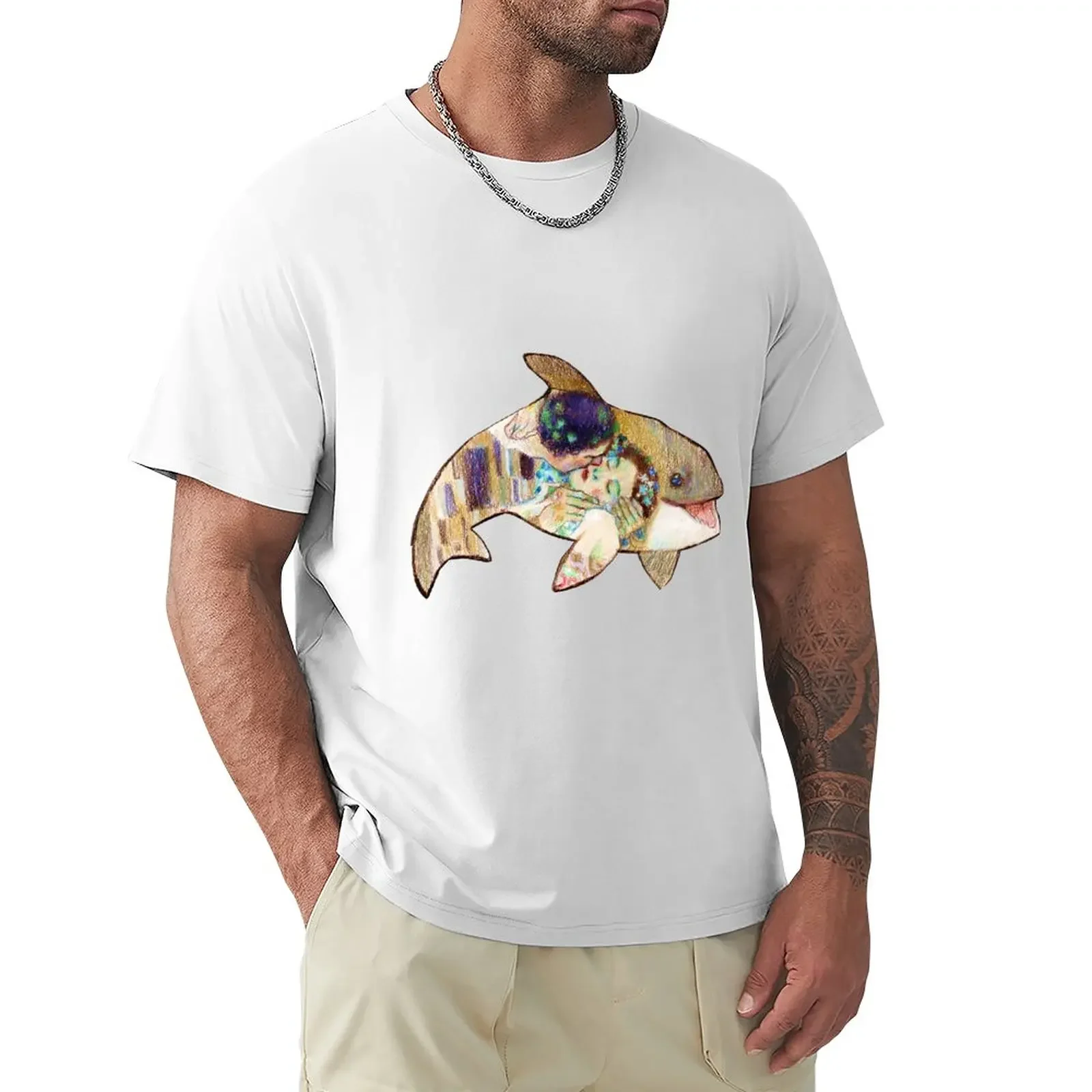 

The Kiss on a Whale T-Shirt heavyweights customs design your own T-shirts for men cotton