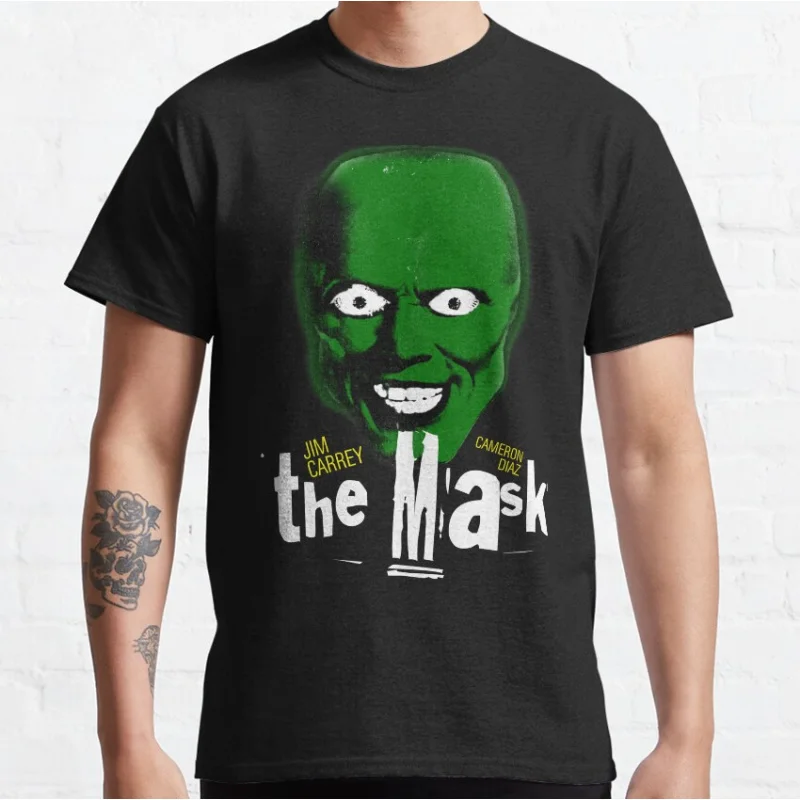 

0614 Funny Comedy The MASK Movie Jim Carrey 1994 Vintage Retro 90s film Graphic clothes 100% cotton printed All size Tops S-6XL