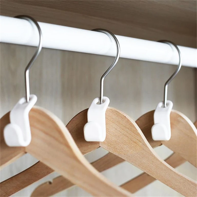 5/10pcs Clothes Hanger Hook Folding Storage Clothes Rack Wardrobe Hanging Hanger Connection Hook Space Saving Connectors