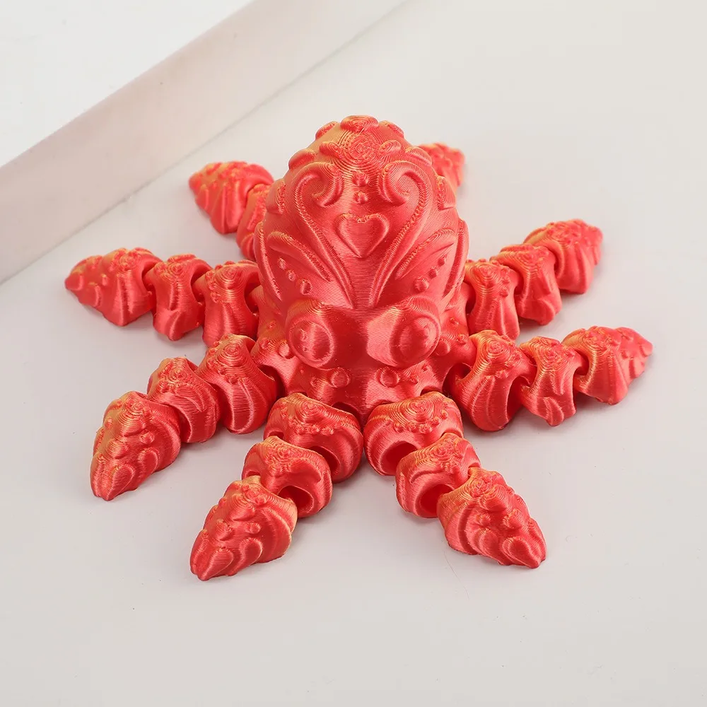 

Movable Joints 3D Printed Octopus Ornament Cartoon Handicraft Octopus Sculpture Figurine Realistic 3D Printed Octopus Toy Kids
