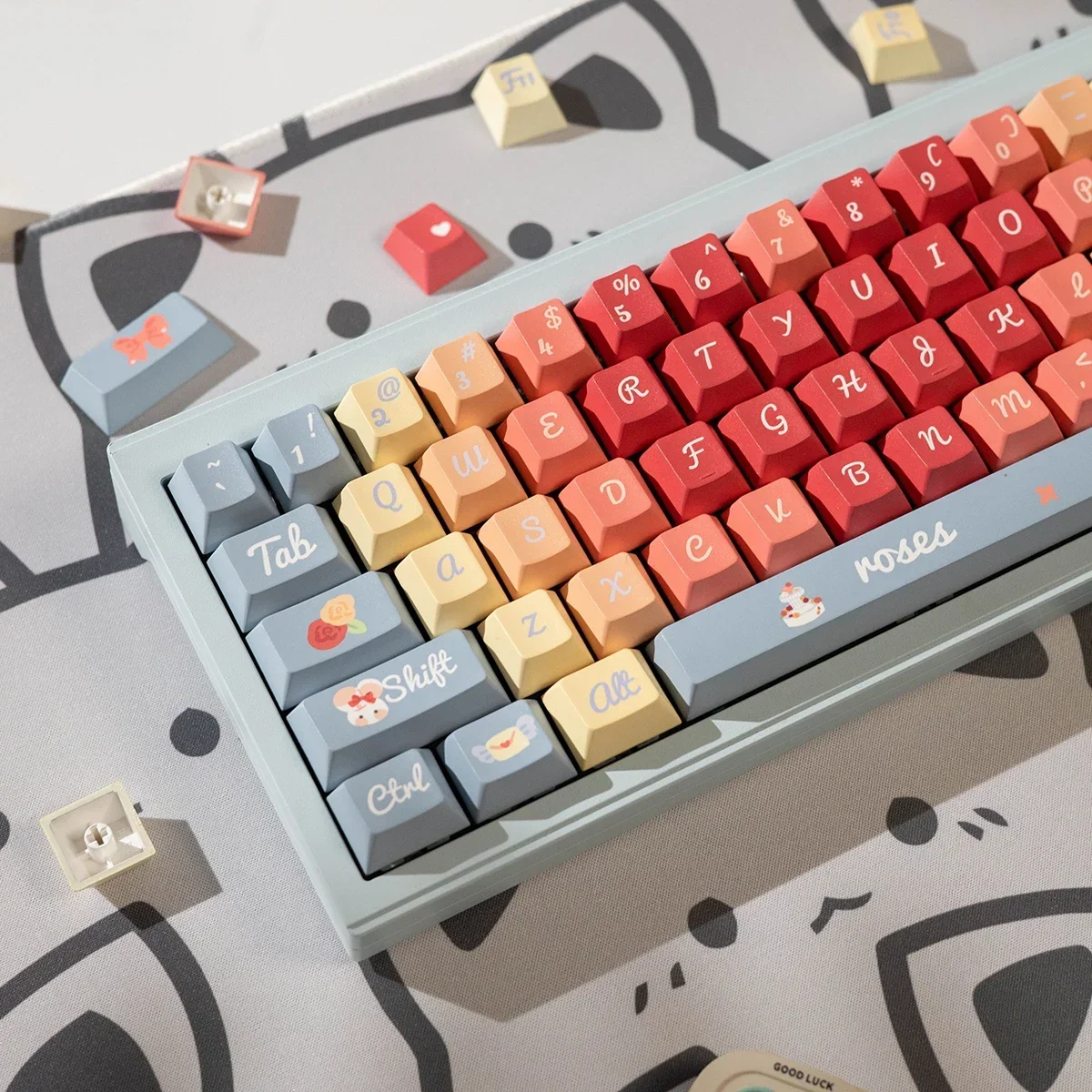 

Original full set of mechanical keyboard keycaps 152 keys PBT five-sided sublimation original height