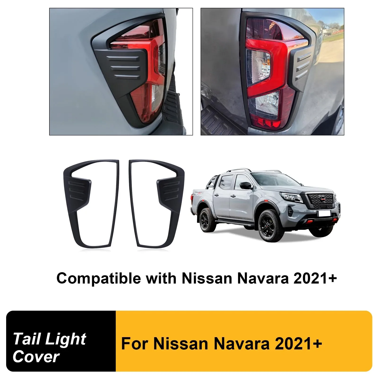 2PCS/SET Rear Light Shades Tail Light Cover Trim Guard For Nissan Navara NP300 2021 2022 2023 2024 4X4 Car Accessories