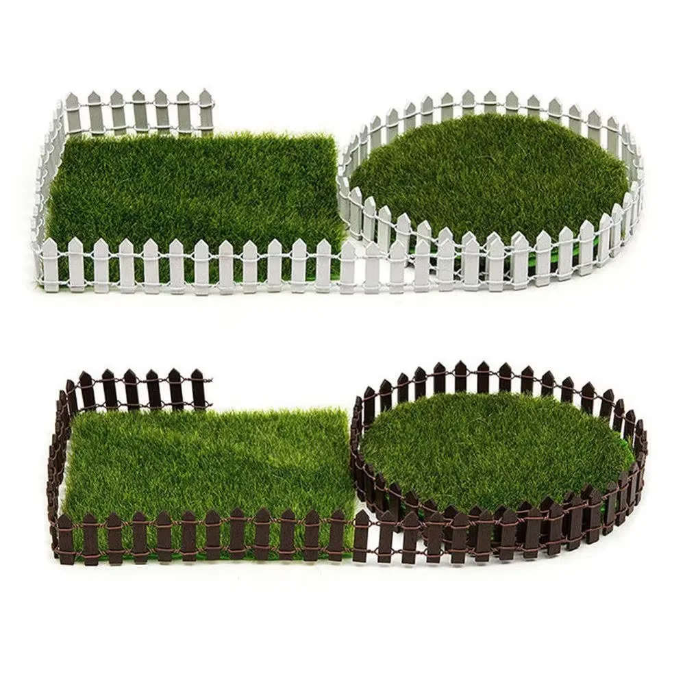 Miniature Garden Fence Decoration Wood DIY Fairy Accessories Plant Border Ornament Dollhouse Gates Gates Decor White/Coffee