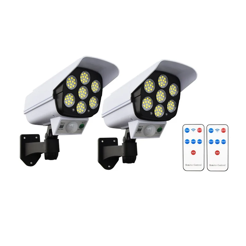 A07F-Outdoor Solar Ligths 77Led PIR Motion Sensor Lamp Simulation Camera Solar Wall Light Waterproof Garden Decor Lights