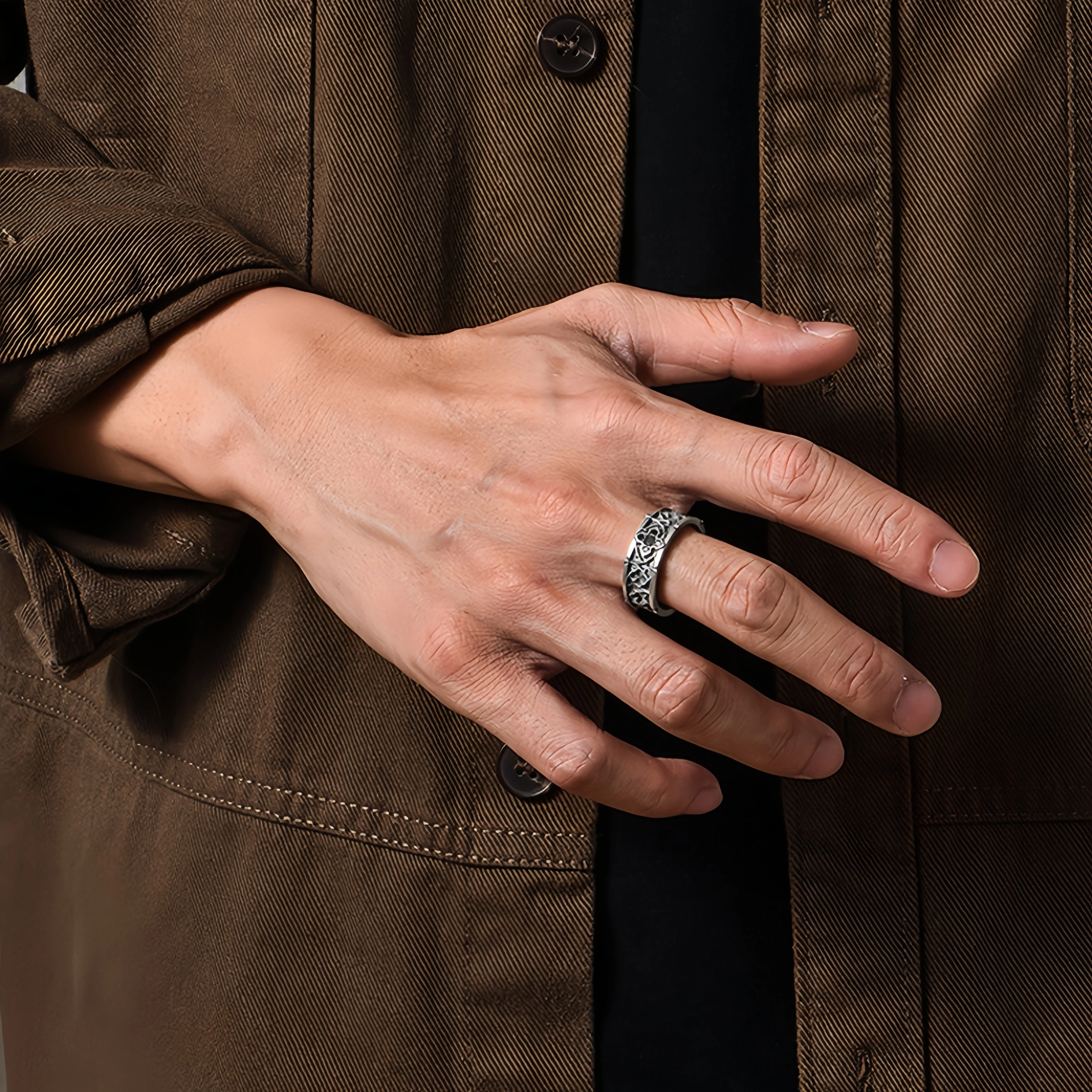 Cincin Terbuka Retro Crucifer  - Men'S Accessories Rings ulasan dan harga